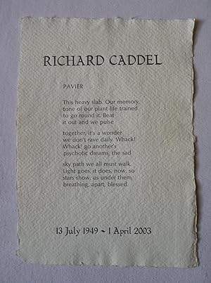 Pavier (In Memoriam: Richard Caddel)