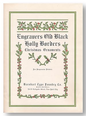 ENGRAVERS OLD BLACK HOLLY BORDERS CHRISTMAS ORNAMENTS FOR PROGRESSIVE PRINTERS