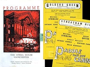Bild des Verkufers fr Paddle Your Own Canoe - A Comedy | Original Souvenir Theatre Programme Performed at The Opera House, Manchester + Two Promotional Flyers For Performance at Other Theatres - Golders Green Hippodrome and Streatham Hill Theatre zum Verkauf von Little Stour Books PBFA Member