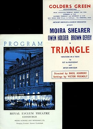 Seller image for Triangle Two Variations on a Theme - Hardly Respectable and The Festival of Bacchus | Original Souvenir Theatre Programme Performed at Gaiety Theatre, Dublin + Promotional Flyer For Performance at Golders Green Hippodrome Theatre for sale by Little Stour Books PBFA Member