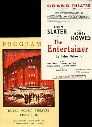 Seller image for The Entertainer | Original Souvenir Theatre Programme Performed at Royal Court Theatre, Liverpool + Promotional Flyer For Performance at Grand Theatre, Leeds for sale by Little Stour Books PBFA Member