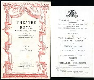 Seller image for Tess (A New Adaptation of Tess of the D'Urbervilles) | Original Souvenir Theatre Programme Performed at Theatre Royal, Bristol + Flyer with Laurence Olivier for sale by Little Stour Books PBFA Member