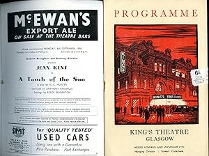 Seller image for A Touch of the Sun - A Three Act Play | Original Souvenir Theatre Programme Performed at King's Theatre, Glasgow for sale by Little Stour Books PBFA Member