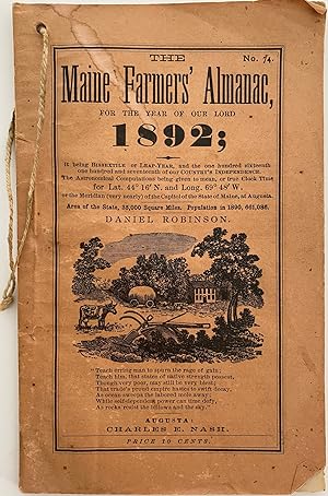 The Maine Farmers' Almanac for the Year of Our Lord 1892; It being BISSEXTILE or LEAP-YEAR, and t...