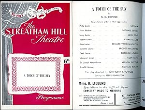 Seller image for A Touch of the Sun - A Three Act Play | Original Souvenir Theatre Programme Performed at The Streatham Hill Theatre for sale by Little Stour Books PBFA Member