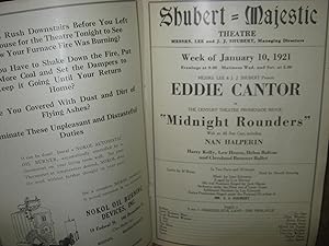 Shubert Majestic Theatre Week Of January 10, 1921 Eddie Cantor In "Midnight Rounders"
