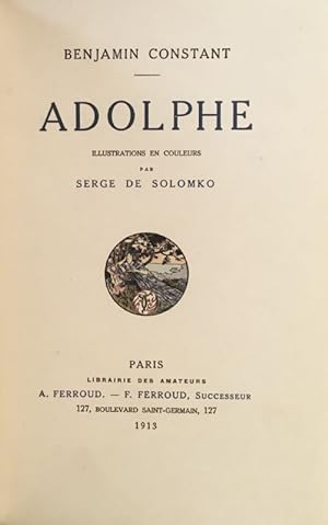Immagine del venditore per Adolphe venduto da Chlo et Denis Ozanne