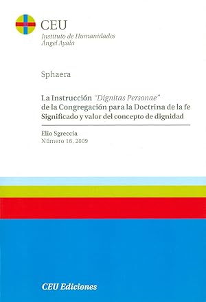 Imagen del vendedor de La instruccin "Dignitas Personae" de la Congregacin para la Doctrina de la fe a la venta por Imosver