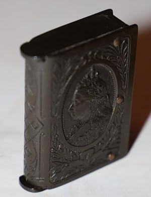[Faux Book] Celluloid Matchbox with Pressed Profile of Queen Victoria on front