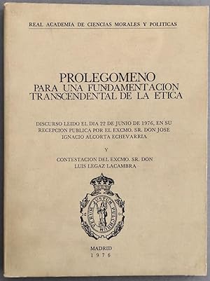 Seller image for Prolegmeno para una fundamentacin trascendental de la tica for sale by Il Tuffatore