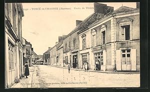 Carte postale Torcé-en-Charnie, Route de Viviers, vue de la rue