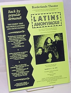 Image du vendeur pour Borderlands Theater presents Latin Anonymous [handbill] Back by popular demand! March 12-22, 1992 mis en vente par Bolerium Books Inc.