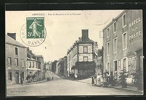 Carte postale Ambrières, Rue de Mayenne et de la Chaussée