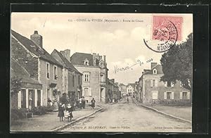 Carte postale Cossé-le-Vivien, Route de Craon, vue de la rue im Ort