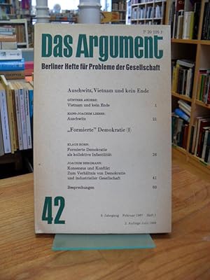 Das Argument 42 - Berliner Hefte für Probleme der Gesellschaft - 9. Jahrgang - Februar 1967 Heft 1,