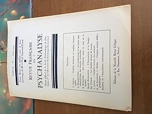 Revue Française de Psychanalyse tome XI, n° 1, 1939)