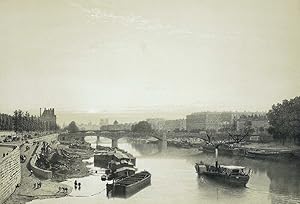 Paris, Seineufer , Paris. - Seineufer. - "Vue de la Seine et du Pont de SolfÃ rino".