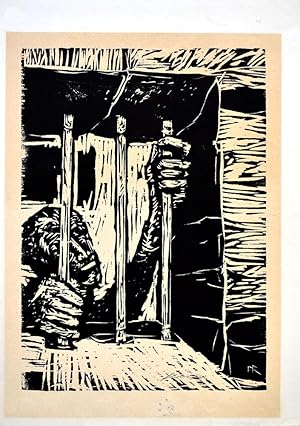 Der Gefangene. (19)78. [Signierter Original-Holzschnitt / signed original woodcut].