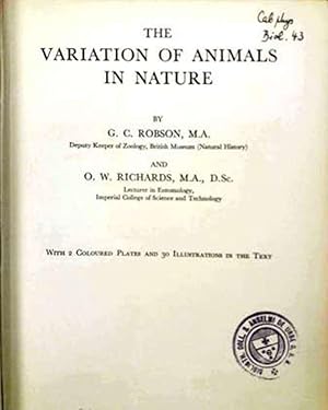 Imagen del vendedor de The variation of animals in nature a la venta por Libreria M. T. Cicerone