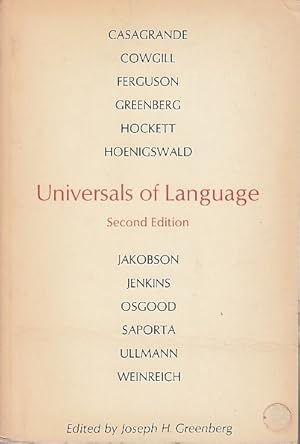 Universals of language ; report of a conference held at Dobbs Ferry, New York April 13-15,1961 / ...