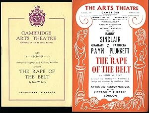 Image du vendeur pour The Rape of the Belt | Original Souvenir Theatre Programme Performed at Cambridge Arts Theatre, 6 St. Edward's Passage, Cambridge + Promotional Colour Flyer mis en vente par Little Stour Books PBFA Member