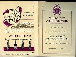 Immagine del venditore per The Diary of Anne Frank | Original Souvenir Theatre Programme Performed at Cambridge Arts Theatre, 6 St. Edward's Passage, Cambridge venduto da Little Stour Books PBFA Member