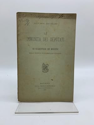 Le immunita' dei Deputati e le guarentigie dei Ministri nello statuto fondamentale italiano