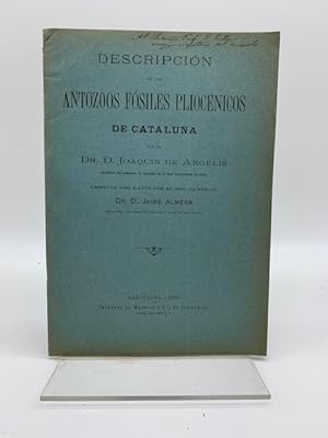 Imagen del vendedor de Descripcion de los antozoos fosiles pliocenicos de Cataluna. a la venta por Coenobium Libreria antiquaria
