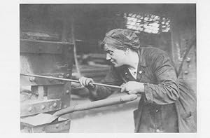 Seller image for Female Factory Worker in WW1 Heating Rivets Shipbuilding Yard Postcard for sale by Postcard Finder