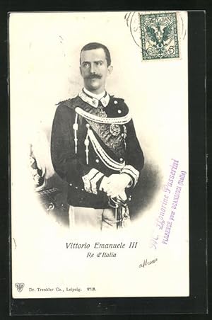 Cartolina Vittorio Emanuele III. Re d'Italia in Uniform