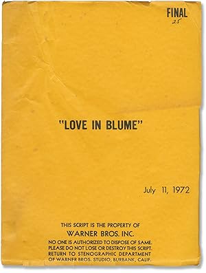 Imagen del vendedor de Blume in Love [Love in Blume] (Original screenplay for the 1973 film) a la venta por Royal Books, Inc., ABAA