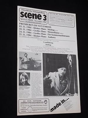 scene 3, Spielzeit 1984/85, November 1984, Düsseldorfer Schauspielhaus [Theaterinformationen]. Ti...