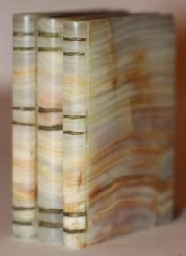 [Faux Books] Three Near Miniature Petrified Wood Stone Books