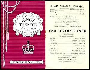 Bild des Verkufers fr The Entertainer | Original Souvenir Theatre Programme Performed at Kings Theatre, Southsea zum Verkauf von Little Stour Books PBFA Member