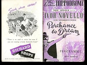 Image du vendeur pour Perchance To Dream | Original Souvenir Theatre Programme Performed at The London Hippodrome mis en vente par Little Stour Books PBFA Member