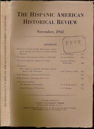 Imagen del vendedor de Population Movements in Mexico 1520-1600 in The Hispanic American Historical Review Volume XXII, Number 4 a la venta por The Book Collector, Inc. ABAA, ILAB