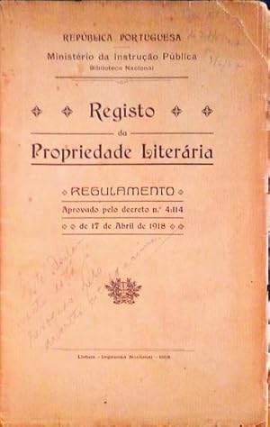 REGISTO DA PROPRIEDADE LITERÁRIA.