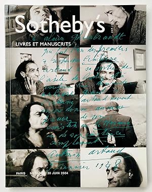 Sotheby's: Livres et manuscrits, incluant les archives K éditeur, Paris, mercredi 30 juin 2004 [s...