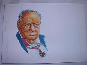 Seller image for Acuarela Original - Original Watercolor : CHURCHILL for sale by LIBRERA MAESTRO GOZALBO