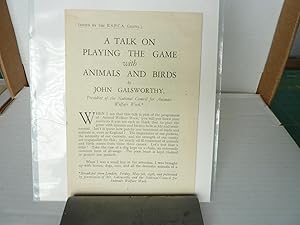 A Talk on Playing The Game with Animals and Birds