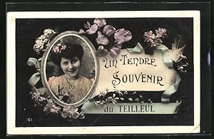 Bild des Verkufers fr Carte postale Teilleul, Gruss aus der Stadt, Portrait de einer hbschen Frau zum Verkauf von Bartko-Reher