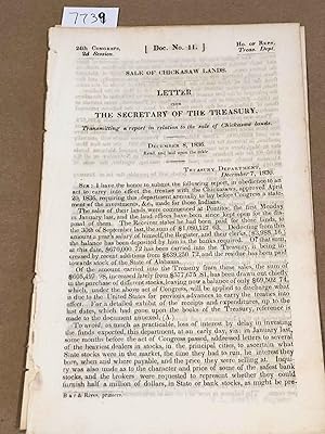 Seller image for House of Representatives report on Sale of Chickasaw Lands December, 1836 (3 copies) for sale by Carydale Books