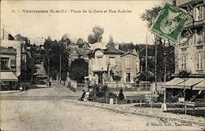 Ansichtskarte / Postkarte Vaucresson Hauts de Seine, Place de la Gare et Rue Aubrier