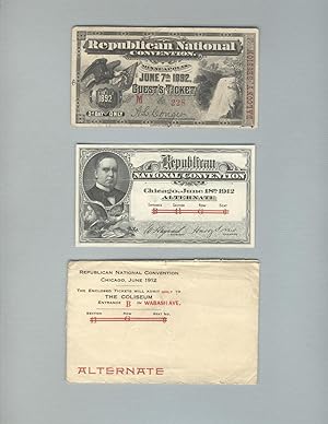 Tickets to the Republican National Conventions of 1892 and 1912, with original envelope for 1912 ...