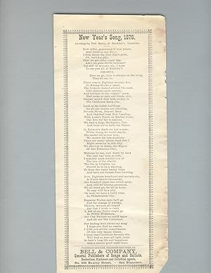 New Year's Song, 1876. As sung by Ned Barry, at Buckley's Varieties