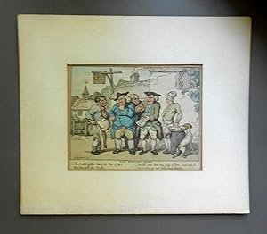 Morning News. Hand-colored Etching