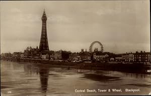 Ansichtskarte / Postkarte Blackpool North West England, The Tower, Wheel, Centrla Beach, Riesenrad