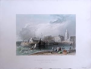 Seller image for Lancashire. Liverpool, St. Nicholas' Church, (from St. George's Basin). for sale by theoldmapman