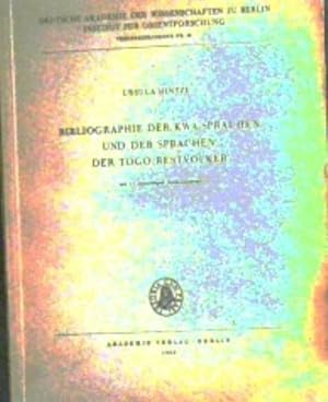 Bild des Verkufers fr Bibliographie Der Kwa-Sprachen Und Der Sprachen und der Sprachen der Togo-Restvolker zum Verkauf von Chapter 1