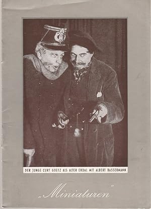 Bild des Verkufers fr Programmheft MINIATUREN Premiere 17. November 1958 zum Verkauf von Programmhefte24 Schauspiel und Musiktheater der letzten 150 Jahre